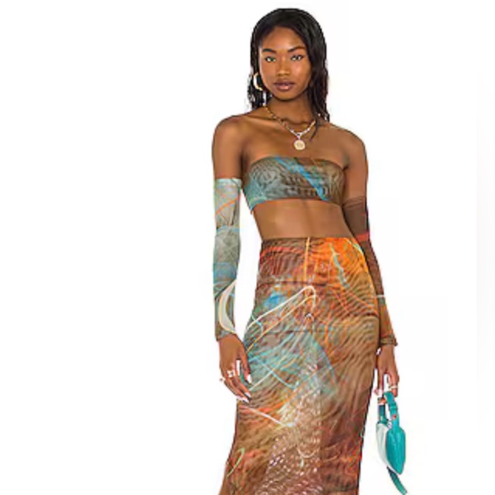 NWT FARAI London Multicolor Strapless Dress